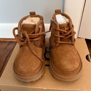 UGG Tan Kids Boots with Fur Lining